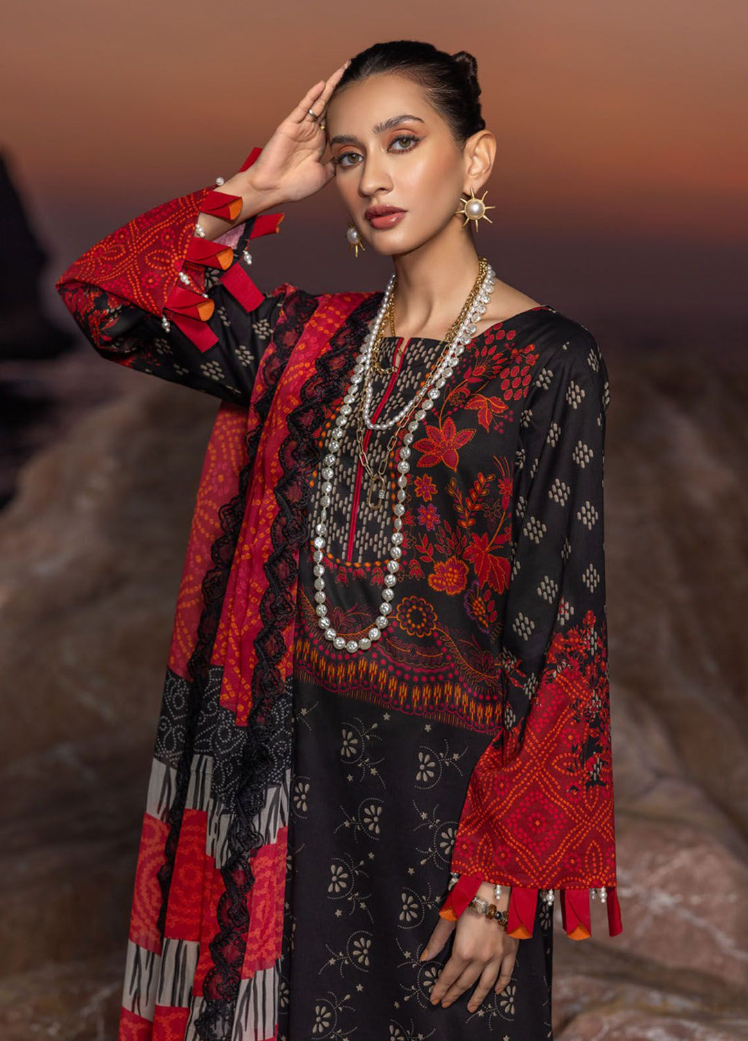 Charizma Embroidered Lawn Suits Unstitched 3 Piece CRZ24PM3 PM4-25 - Summer Collection