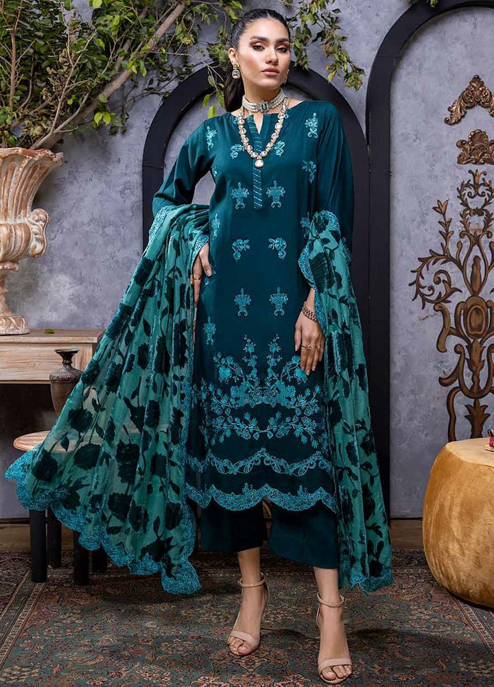 Charizma Embroidered Leather Peach Suits Unstitched 3 Piece CRZ22EL-1 VLS-01 - Winter Collection