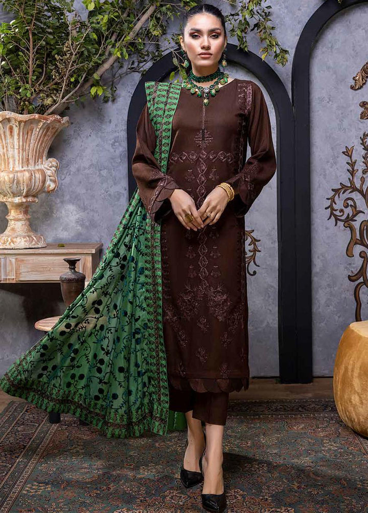 Charizma Embroidered Leather Peach Suits Unstitched 3 Piece CRZ22EL-1 VLS-03 - Winter Collection