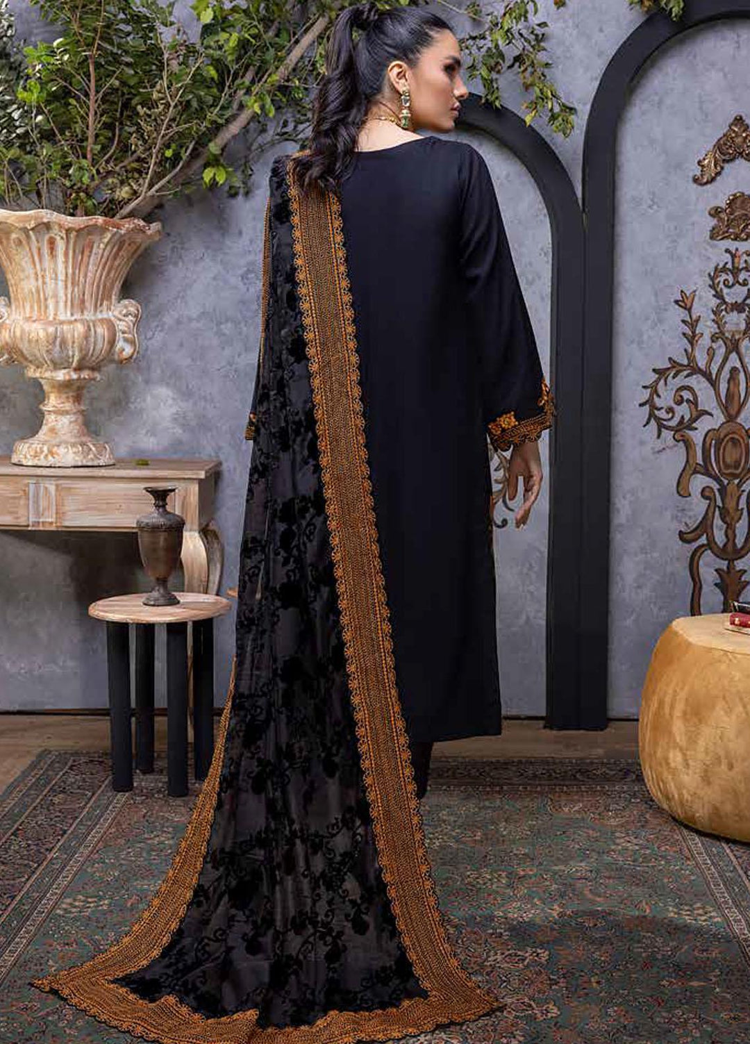 Charizma Embroidered Leather Peach Suits Unstitched 3 Piece CRZ22EL-1 VLS-04 - Winter Collection