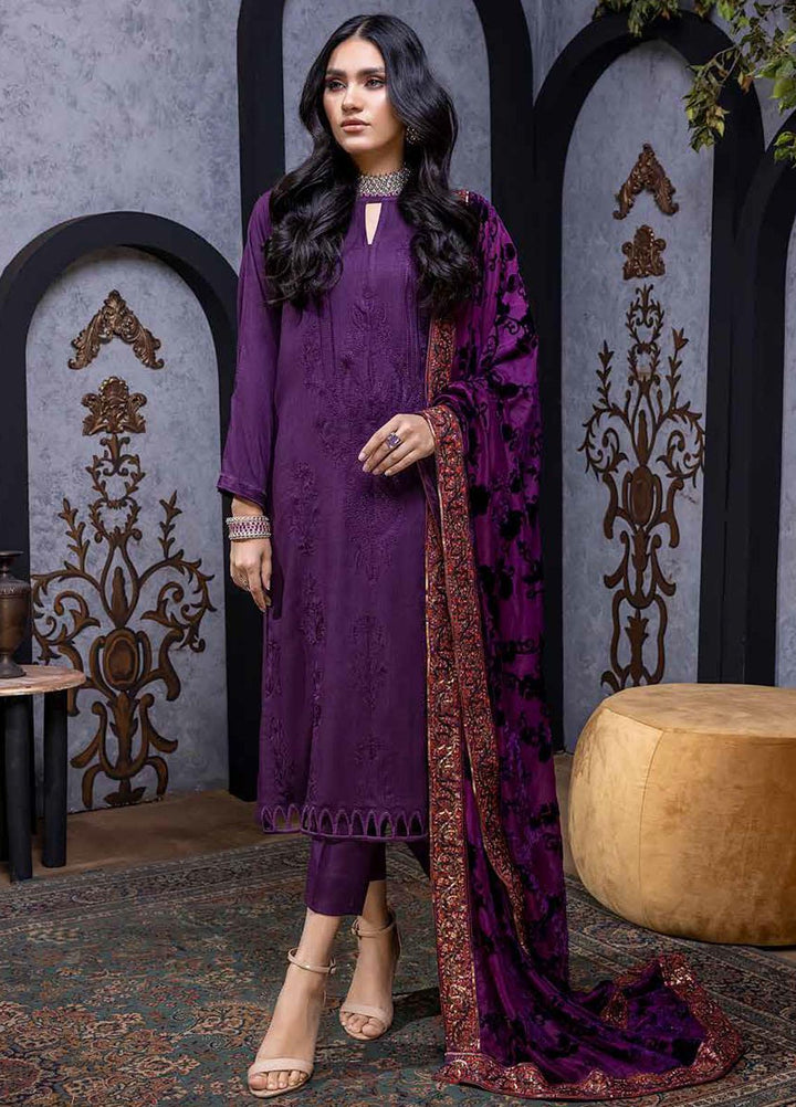 Charizma Embroidered Leather Peach Suits Unstitched 3 Piece CRZ22EL-1 VLS-05 - Winter Collection