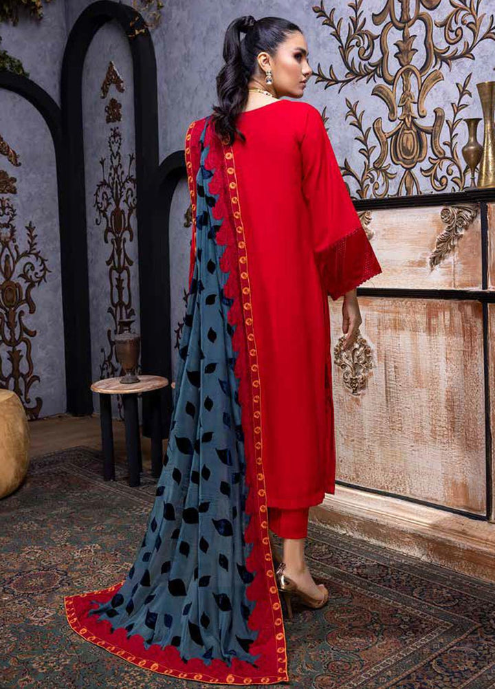 Charizma Embroidered Leather Peach Suits Unstitched 3 Piece CRZ22EL-1 VLS-07 - Winter Collection