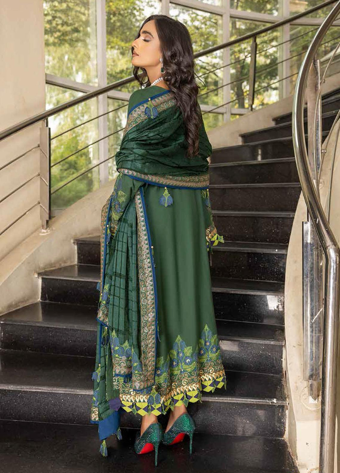 Charizma Embroidered Leather Peach Suits Unstitched 3 Piece CRZ22W CLP-01 - Winter Collection