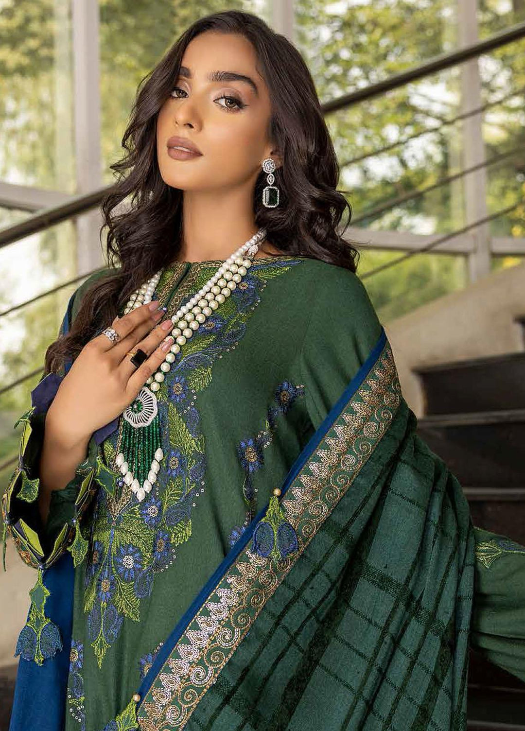 Charizma Embroidered Leather Peach Suits Unstitched 3 Piece CRZ22W CLP-01 - Winter Collection