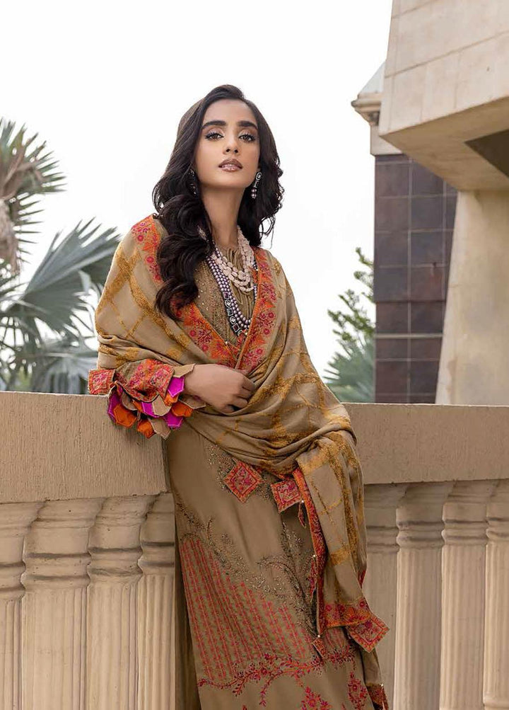 Charizma Embroidered Leather Peach Suits Unstitched 3 Piece CRZ22W CLP-03 - Winter Collection