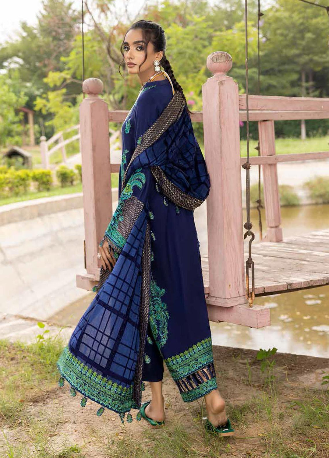 Charizma Embroidered Leather Peach Suits Unstitched 3 Piece CRZ22W CLP-05 - Winter Collection