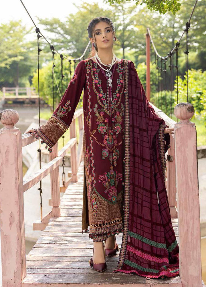 Charizma Embroidered Leather Peach Suits Unstitched 3 Piece CRZ22W CLP-06 - Winter Collection