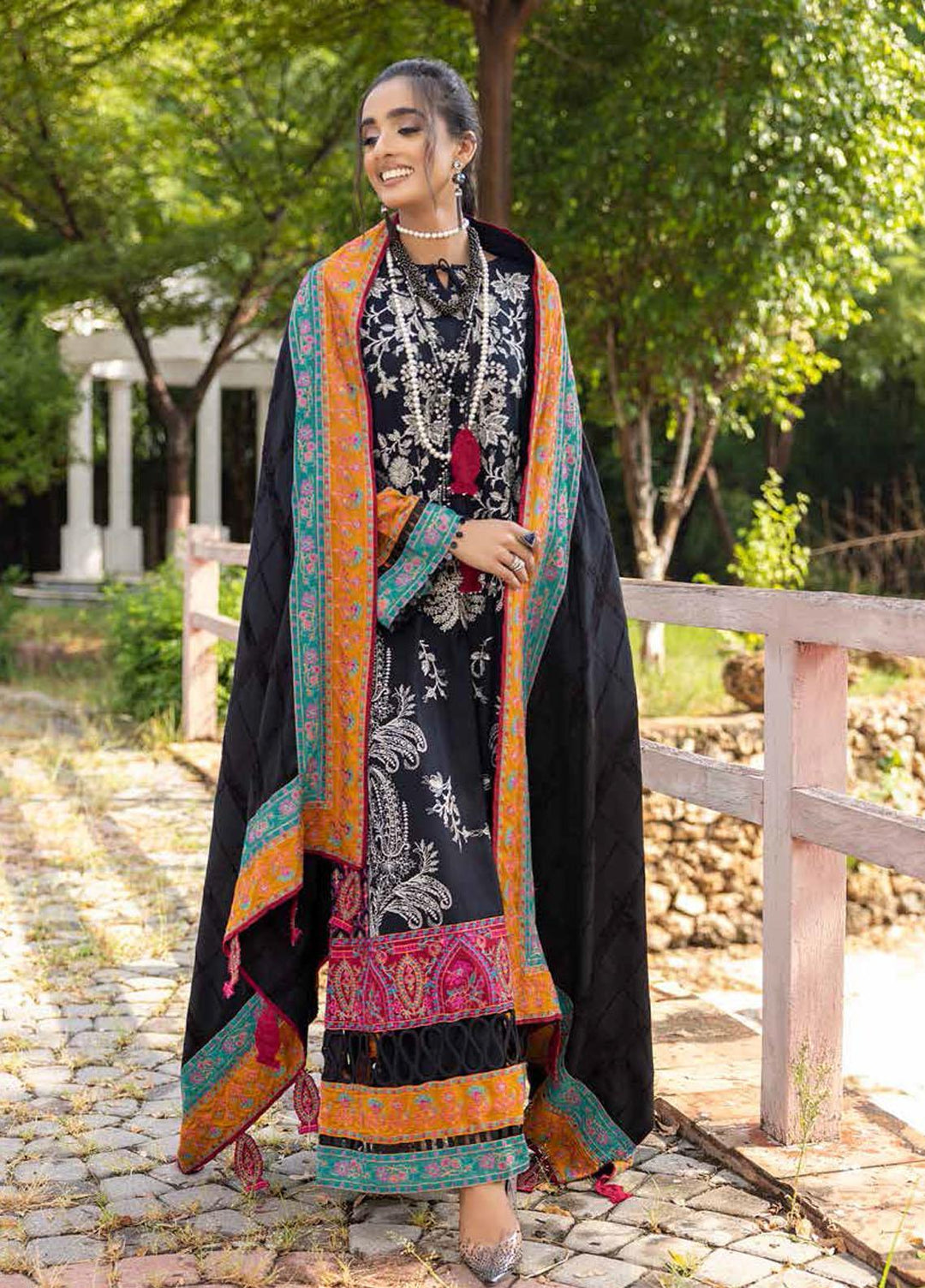 Charizma Embroidered Leather Peach Suits Unstitched 3 Piece CRZ22W CLP-07 - Winter Collection