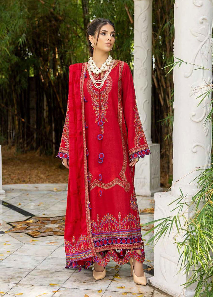 Charizma Embroidered Leather Peach Suits Unstitched 3 Piece CRZ22W CLP-08 - Winter Collection