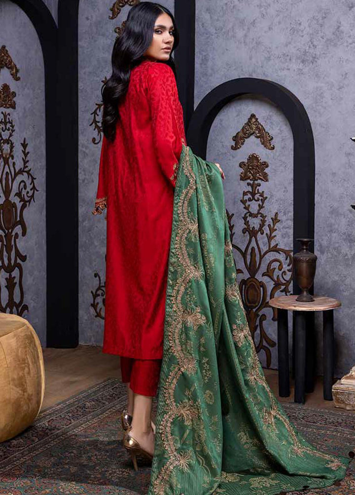 Charizma Embroidered Leather Peach Suits Unstitched 3 Piece CRZ22LW CJW-01 - Winter Collection