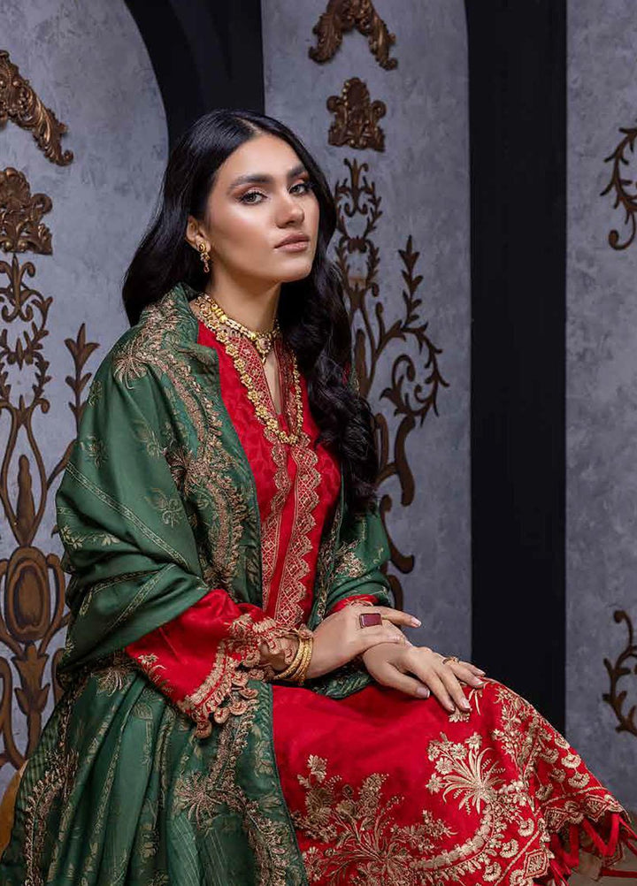 Charizma Embroidered Leather Peach Suits Unstitched 3 Piece CRZ22LW CJW-01 - Winter Collection