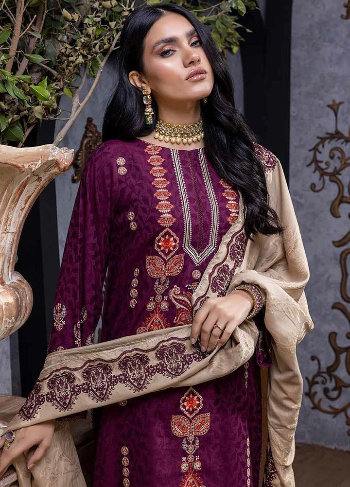 Charizma Embroidered Leather Peach Suits Unstitched 3 Piece CRZ22LW CJW-03 - Winter Collection