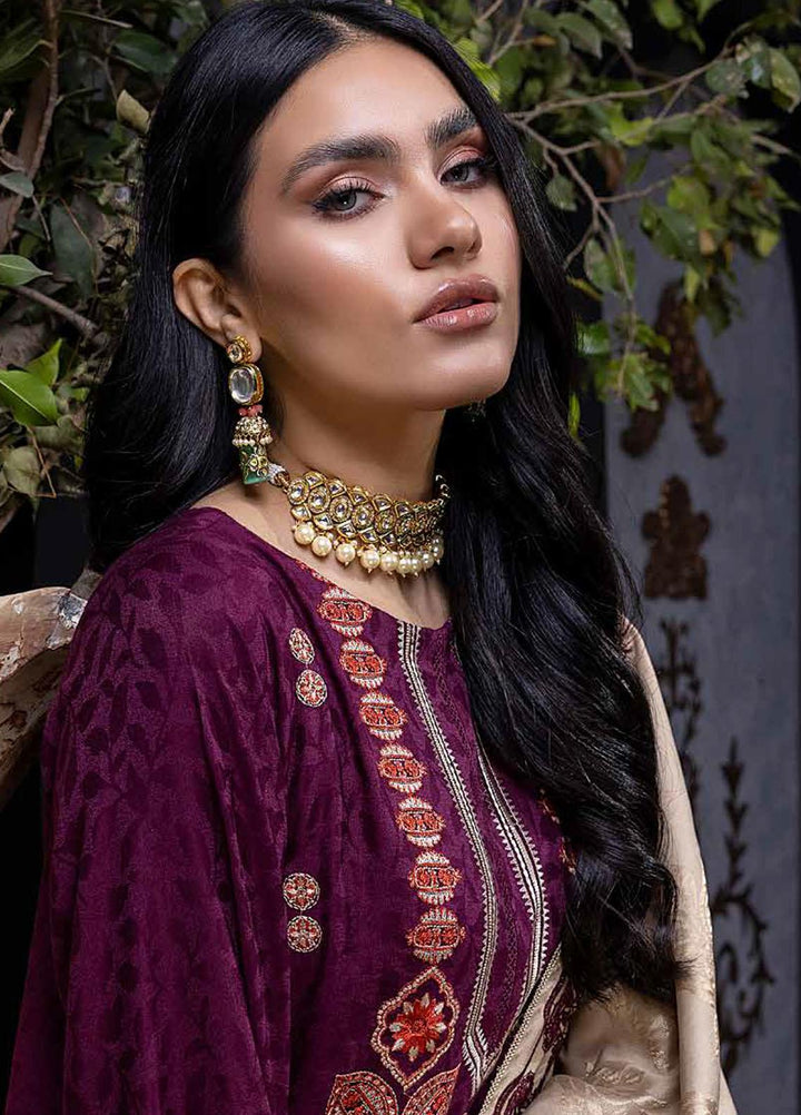 Charizma Embroidered Leather Peach Suits Unstitched 3 Piece CRZ22LW CJW-03 - Winter Collection