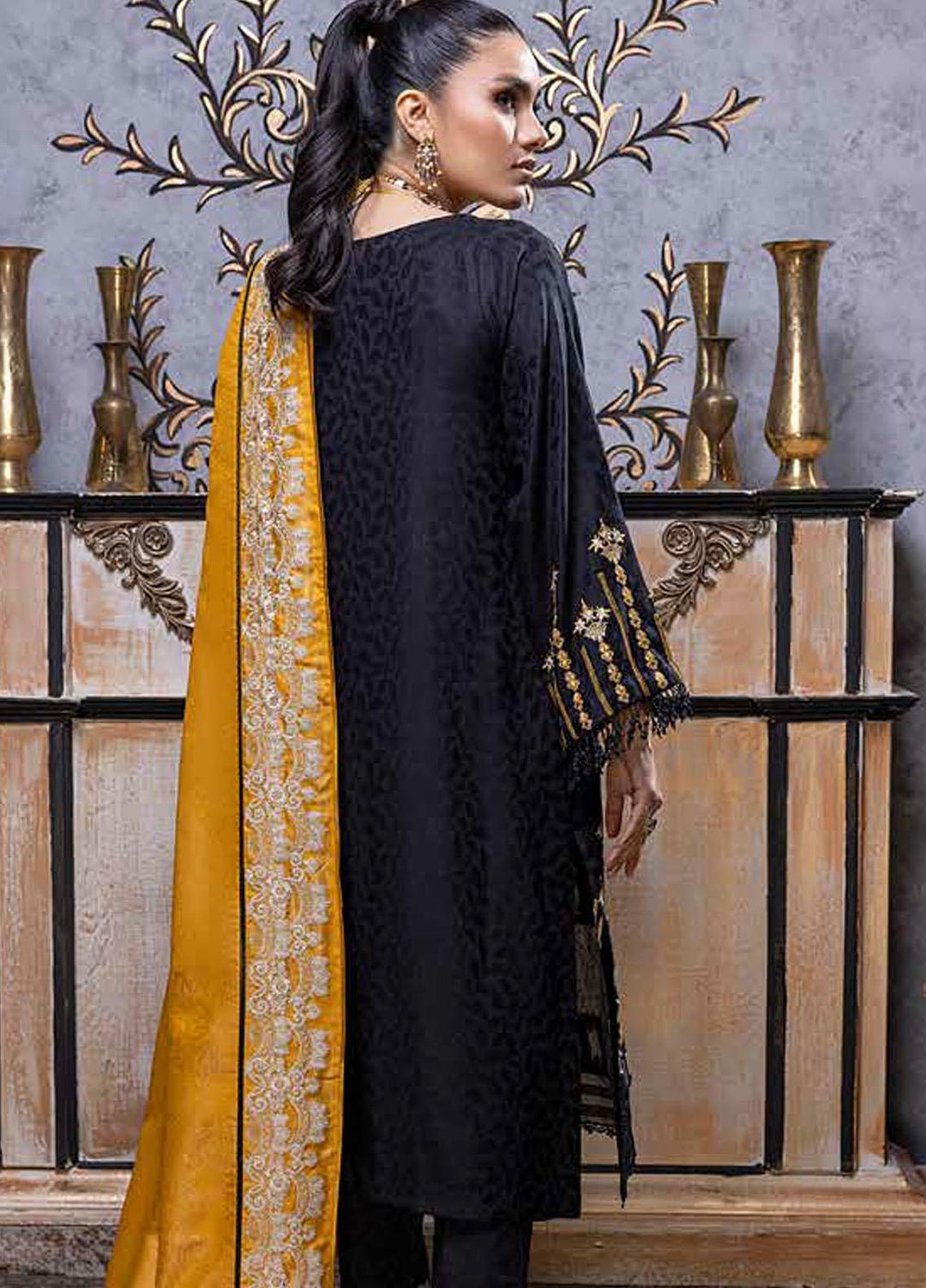 Charizma Embroidered Leather Peach Suits Unstitched 3 Piece CRZ22LW CJW-04 - Winter Collection