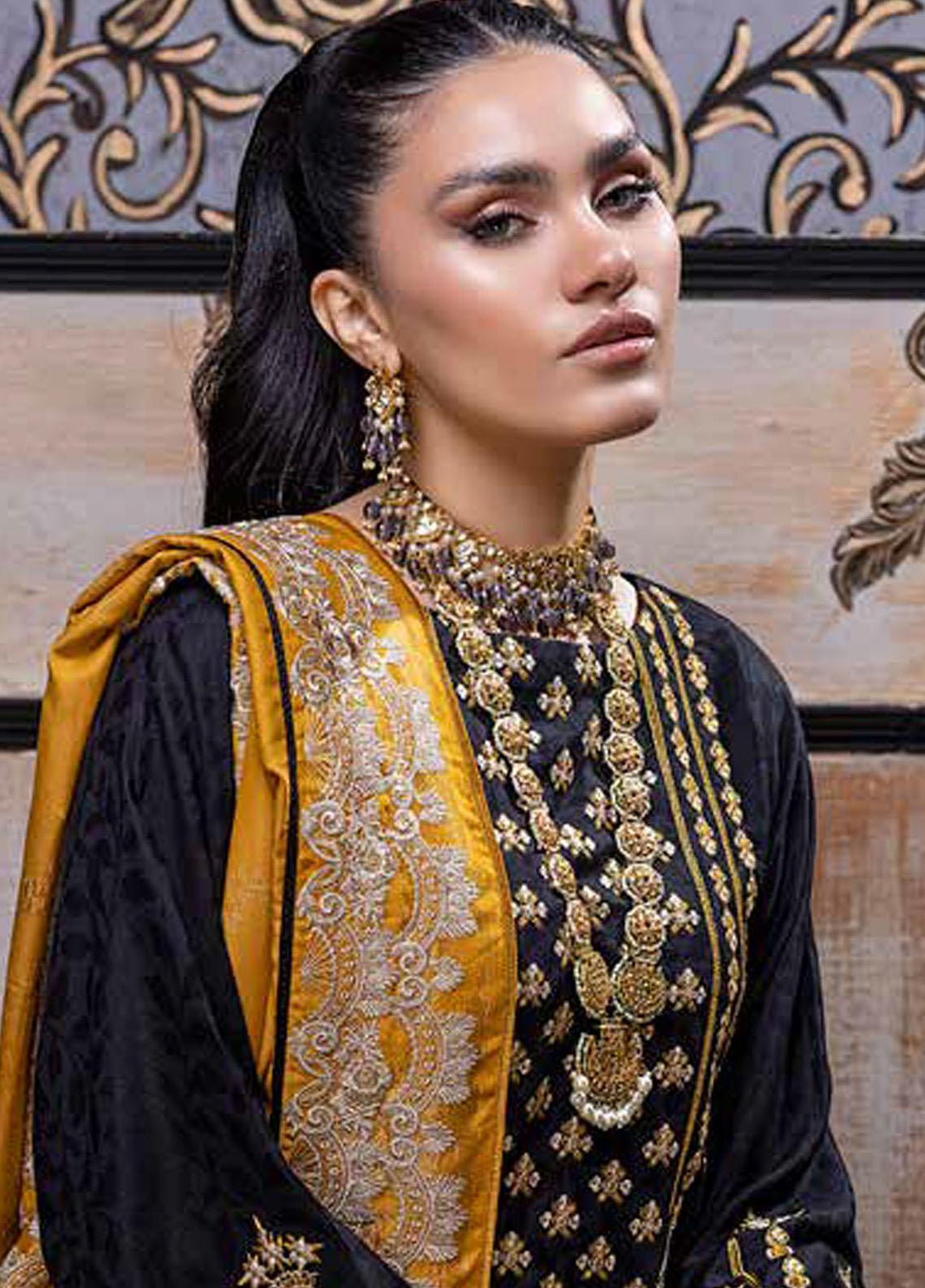 Charizma Embroidered Leather Peach Suits Unstitched 3 Piece CRZ22LW CJW-04 - Winter Collection