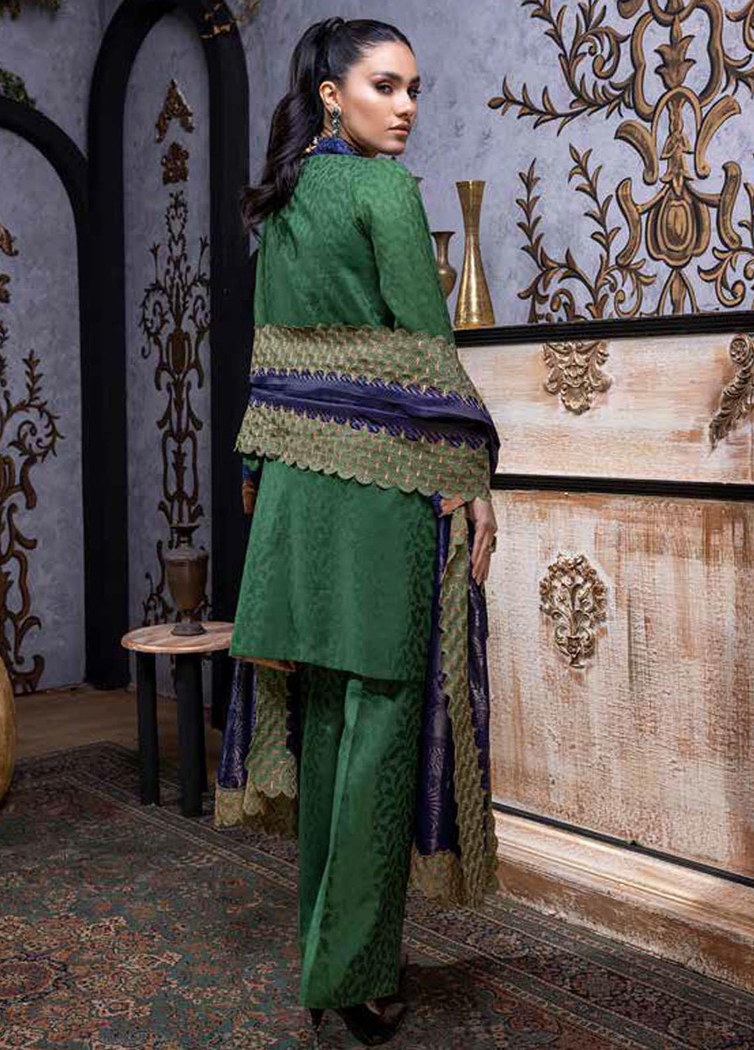 Charizma Embroidered Leather Peach Suits Unstitched 3 Piece CRZ22LW CJW-06 - Winter Collection