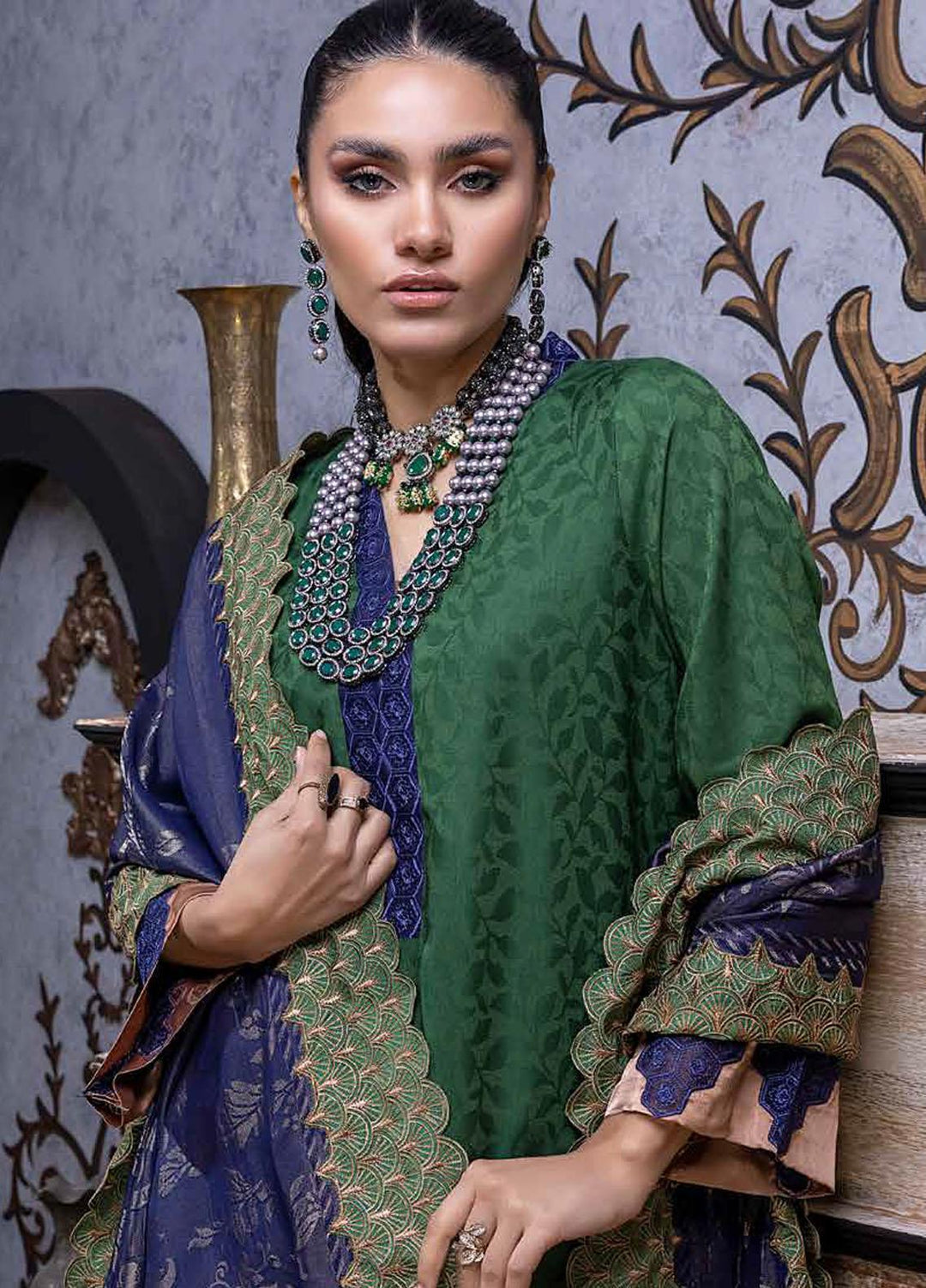 Charizma Embroidered Leather Peach Suits Unstitched 3 Piece CRZ22LW CJW-06 - Winter Collection