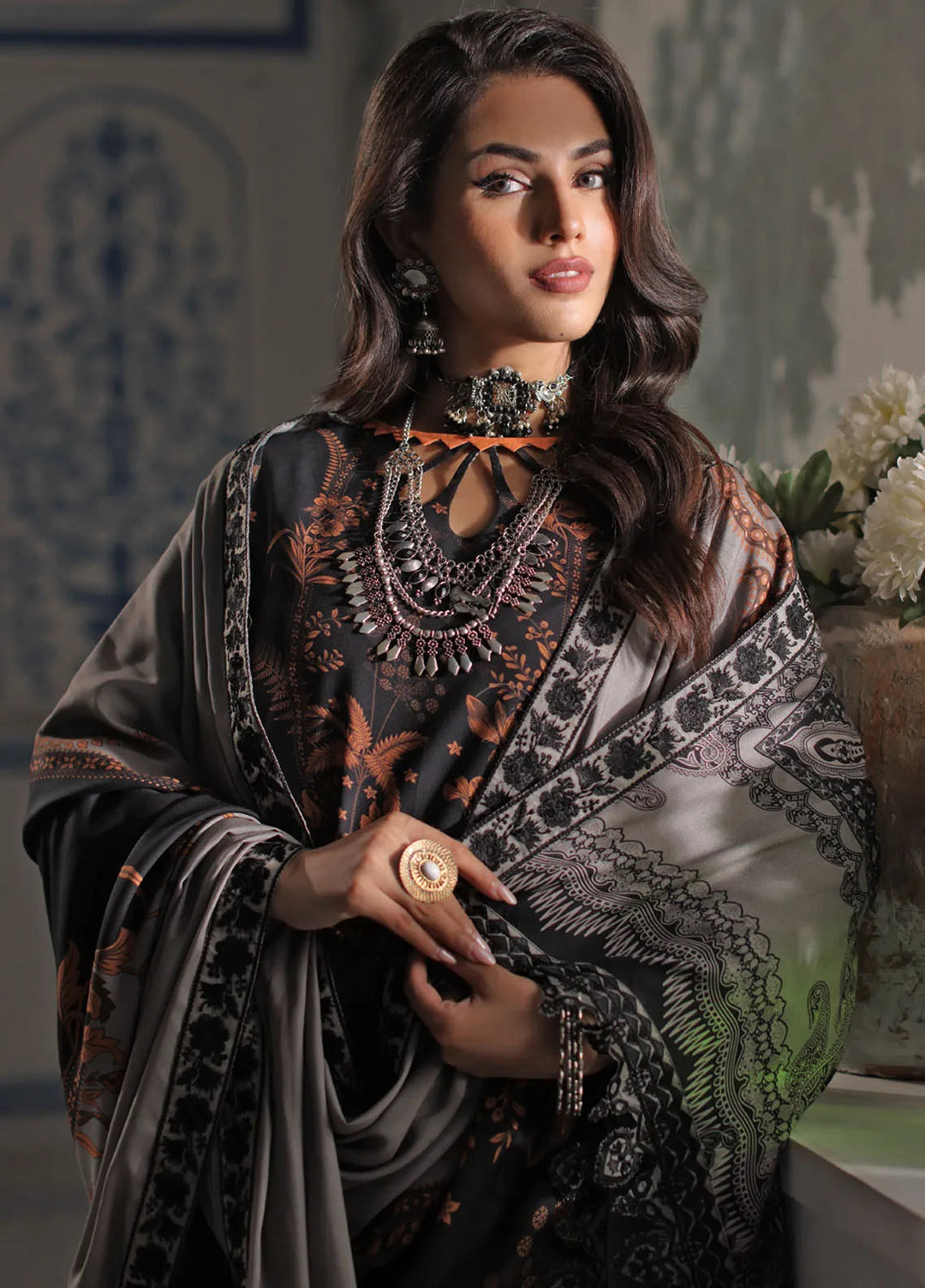 Charizma Embroidered Linen Suit Unstitched 3 Piece CRZ24VW CVW4-01 - Winter Collection