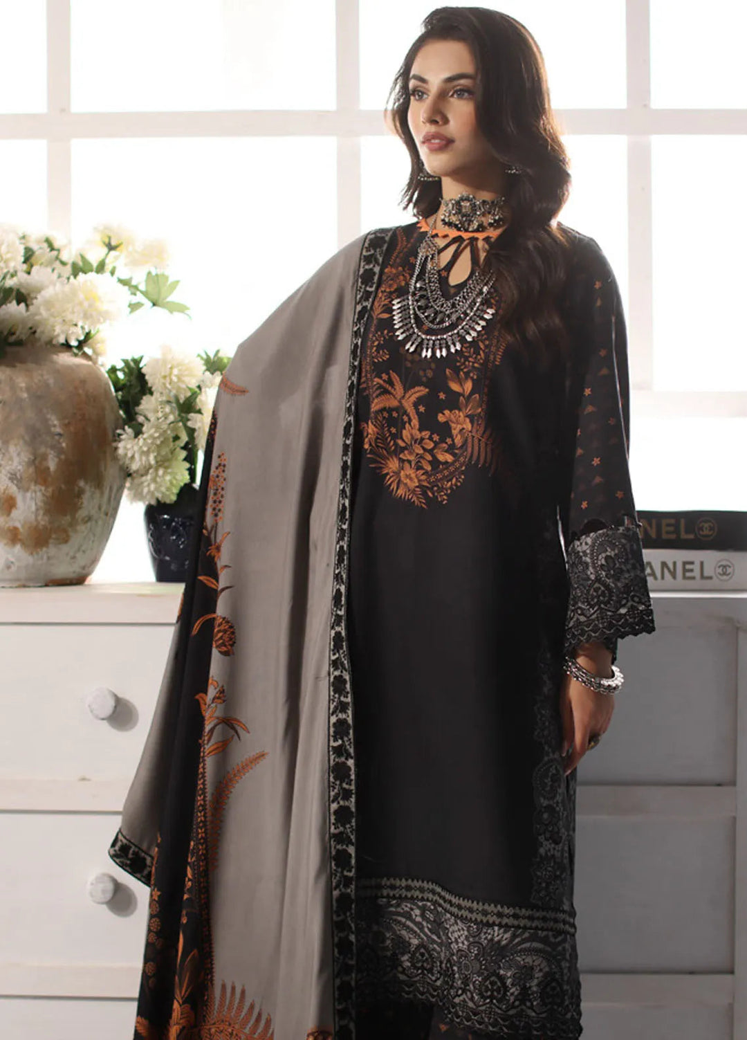Charizma Embroidered Linen Suit Unstitched 3 Piece CRZ24VW CVW4-01 - Winter Collection