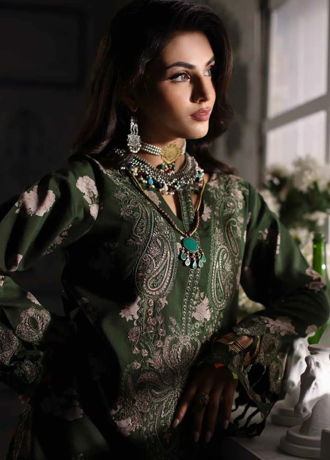 Charizma Embroidered Linen Suit Unstitched 3 Piece CRZ24EL CCW4-12 - Winter Collection