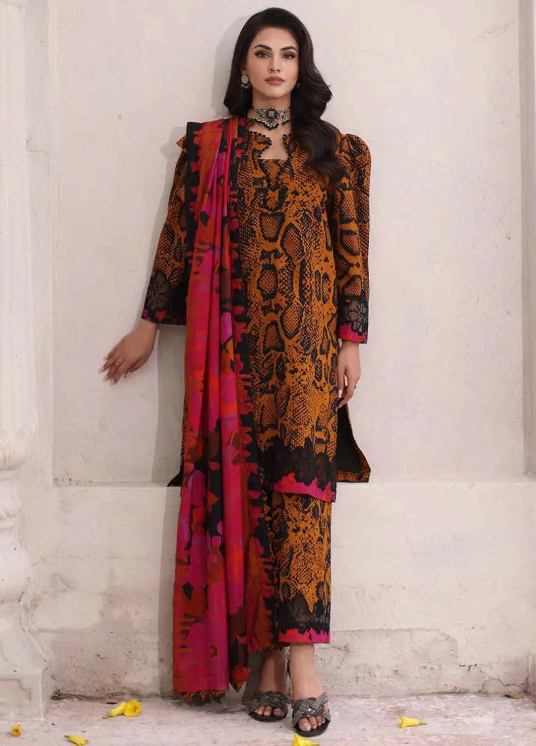Charizma Embroidered Linen Suit Unstitched 3 Piece CRZ24EL CCW4-17 - Winter Collection