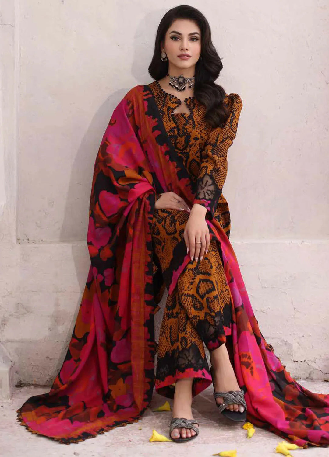 Charizma Embroidered Linen Suit Unstitched 3 Piece CRZ24EL CCW4-17 - Winter Collection