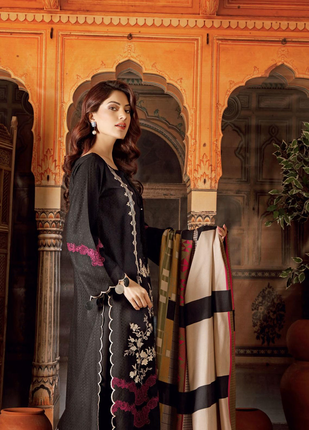 Charizma Embroidered Ikkat Suits Unstitched 3 Piece CRZ21MI CMI-01 - Winter Collection