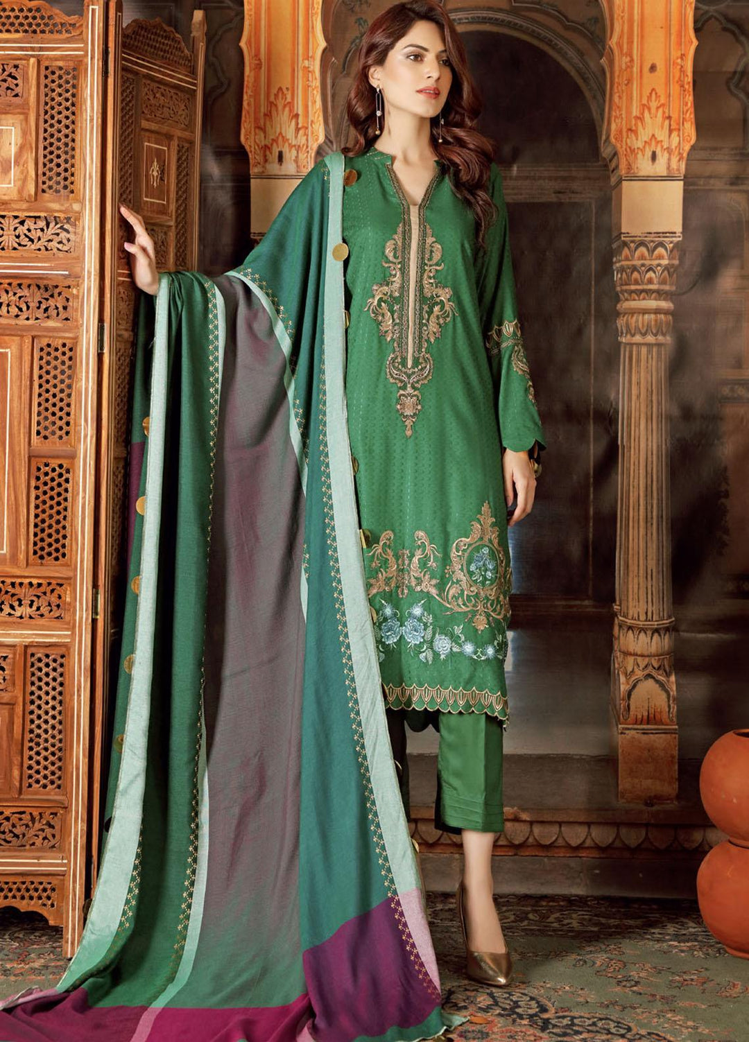 Charizma Embroidered Ikkat Suits Unstitched 3 Piece CRZ21MI CMI-02 - Winter Collection