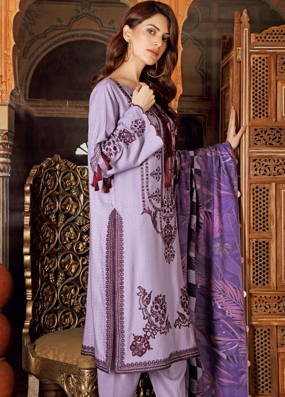Charizma Embroidered Ikkat Suits Unstitched 3 Piece CRZ21MI CMI-09 - Winter Collection