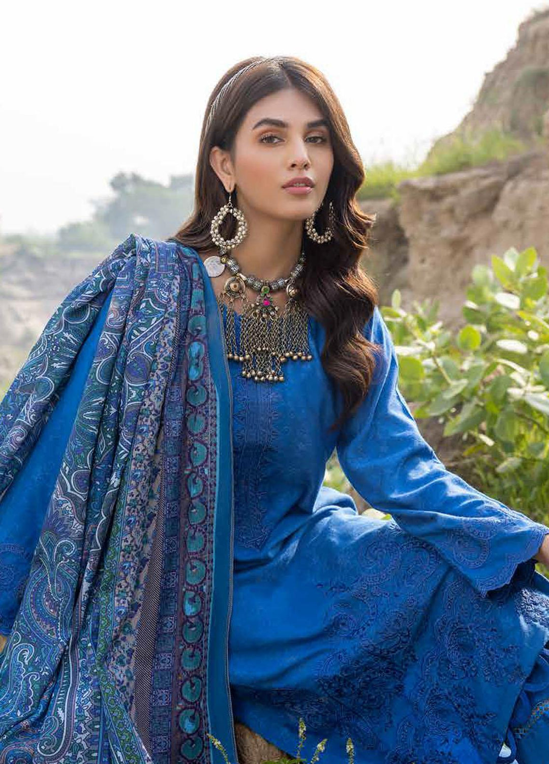 Charizma Embroidered Marina Suits Unstitched 3 Piece CRZ22MJ CLJ-02 - Winter Collection