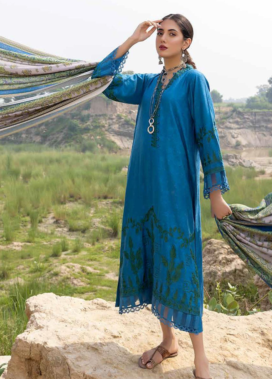 Charizma Embroidered Marina Suits Unstitched 3 Piece CRZ22MJ CLJ-05 - Winter Collection