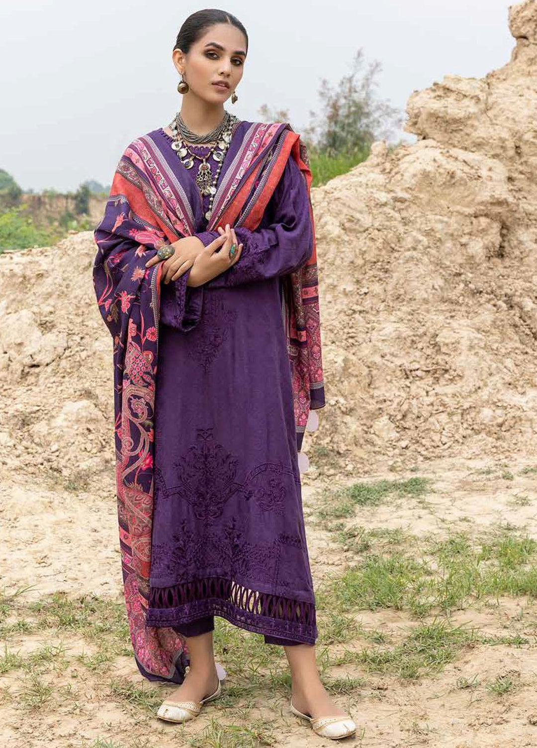 Charizma Embroidered Marina Suits Unstitched 3 Piece CRZ22MJ CLJ-07 - Winter Collection