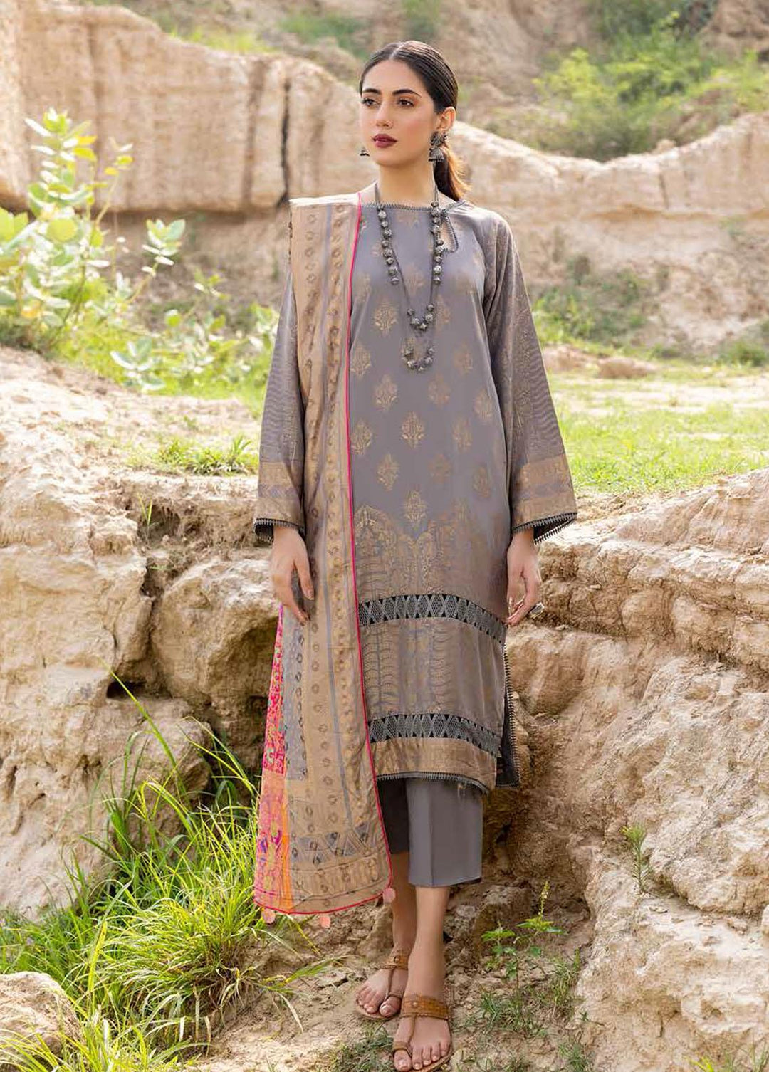 Charizma Embroidered Marina Suits Unstitched 3 Piece CRZ22M CMJ-07 - Winter Collection