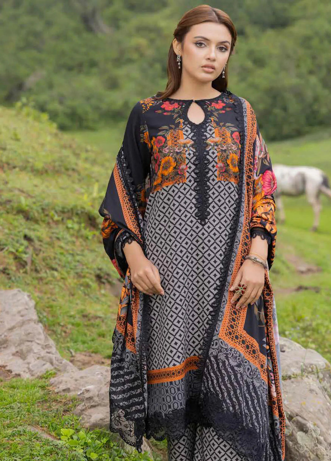 Charizma Embroidered Staple Suits Unstitched 3 Piece CRZ24CS CCW5-01 - Winter Collection