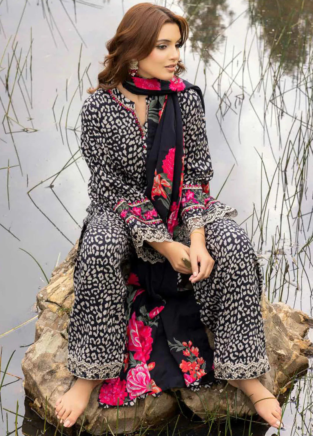 Charizma Embroidered Staple Suits Unstitched 3 Piece CRZ24CS CCW5-07 - Winter Collection