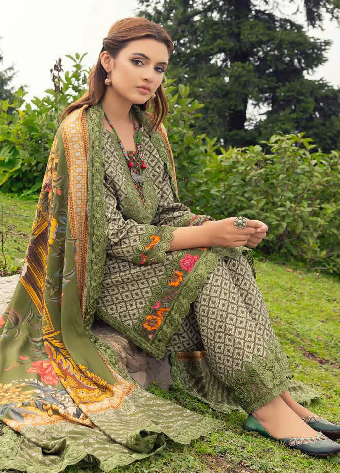 Charizma Embroidered Staple Suits Unstitched 3 Piece CRZ24CS CCW5-08 - Winter Collection