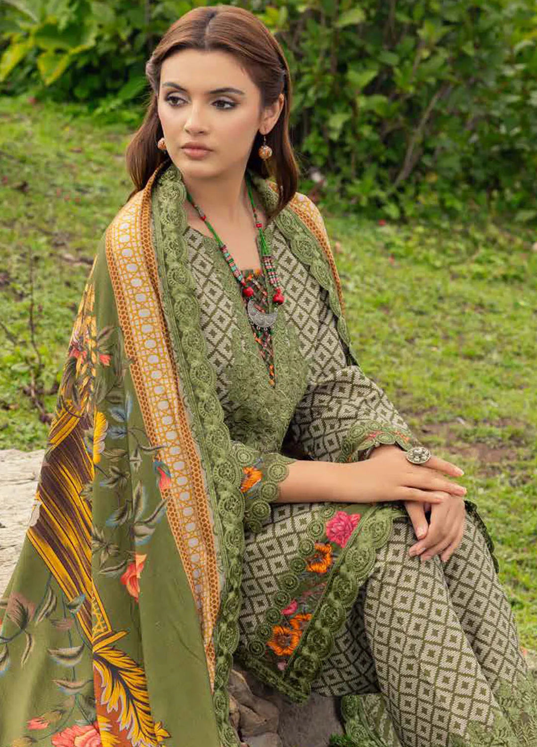 Charizma Embroidered Staple Suits Unstitched 3 Piece CRZ24CS CCW5-08 - Winter Collection