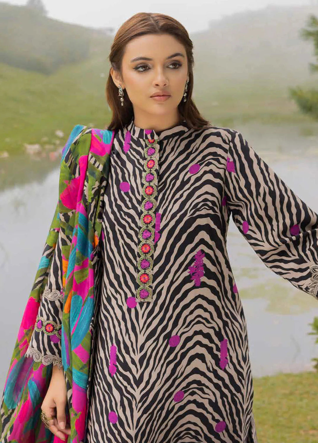 Charizma Embroidered Staple Suits Unstitched 3 Piece CRZ24CS CCW5-10 - Winter Collection