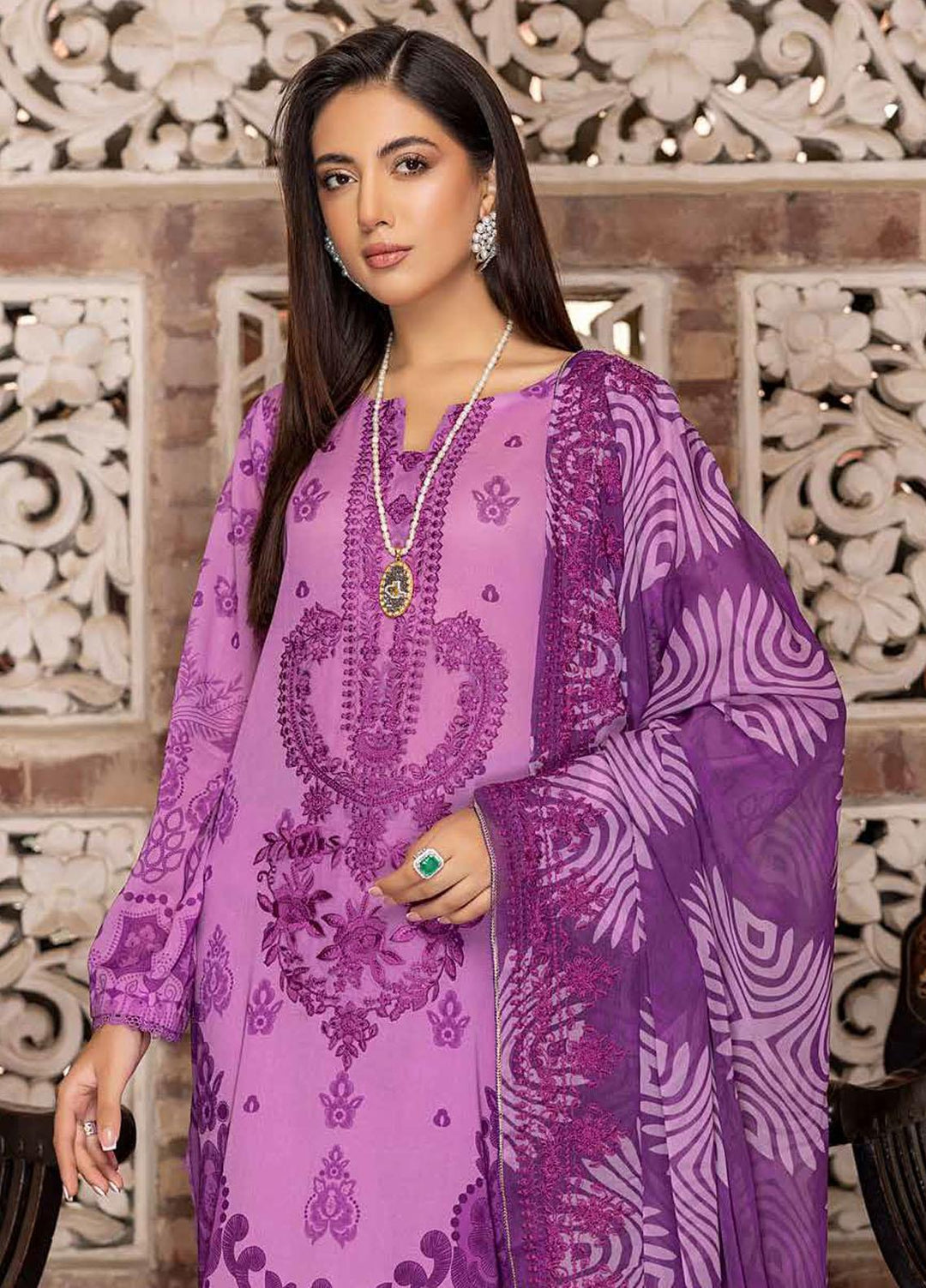 Charizma Embroidered Swiss Voile Suits Unstitched 3 Piece CRZ23SV CSM-08 - Summer Collection
