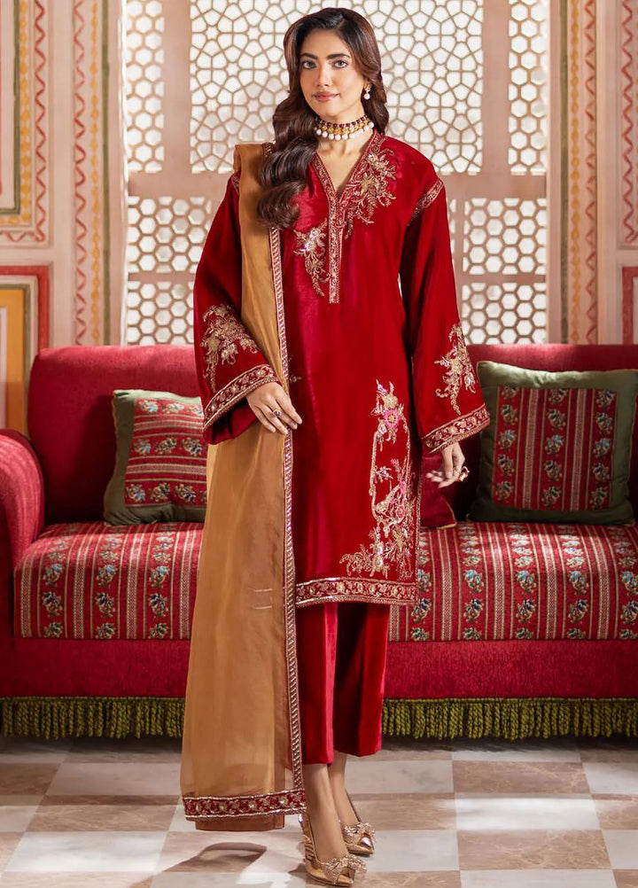 Minor Defect - Charizma Embroidered Velvet Suits Unstitched 3 Piece CRZ24SV3 CVT4-17 - Winter Collection
