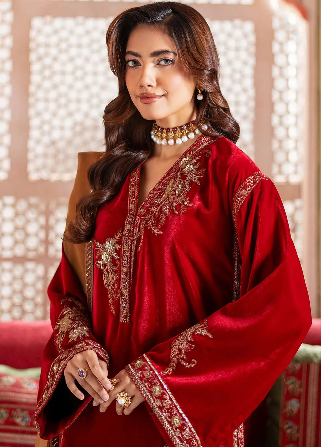 Minor Defect - Charizma Embroidered Velvet Suits Unstitched 3 Piece CRZ24SV3 CVT4-17 - Winter Collection