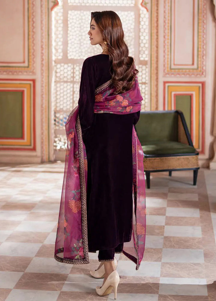 Charizma Embroidered Velvet Suits Unstitched 3 Piece CRZ24SV3 CVT4-19 - Winter Collection
