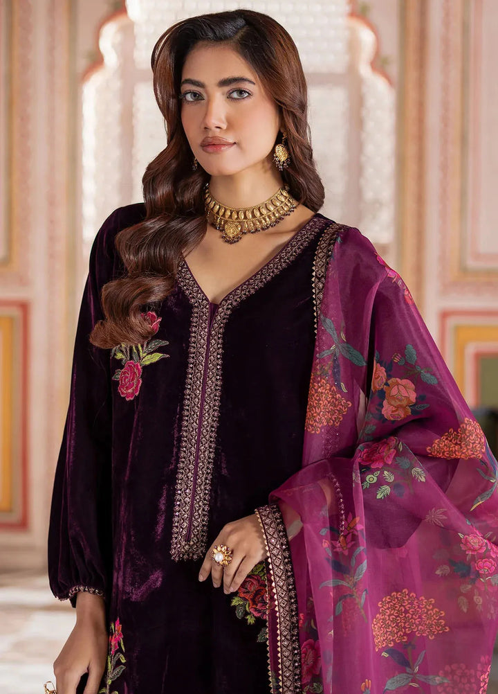 Charizma Embroidered Velvet Suits Unstitched 3 Piece CRZ24SV3 CVT4-19 - Winter Collection