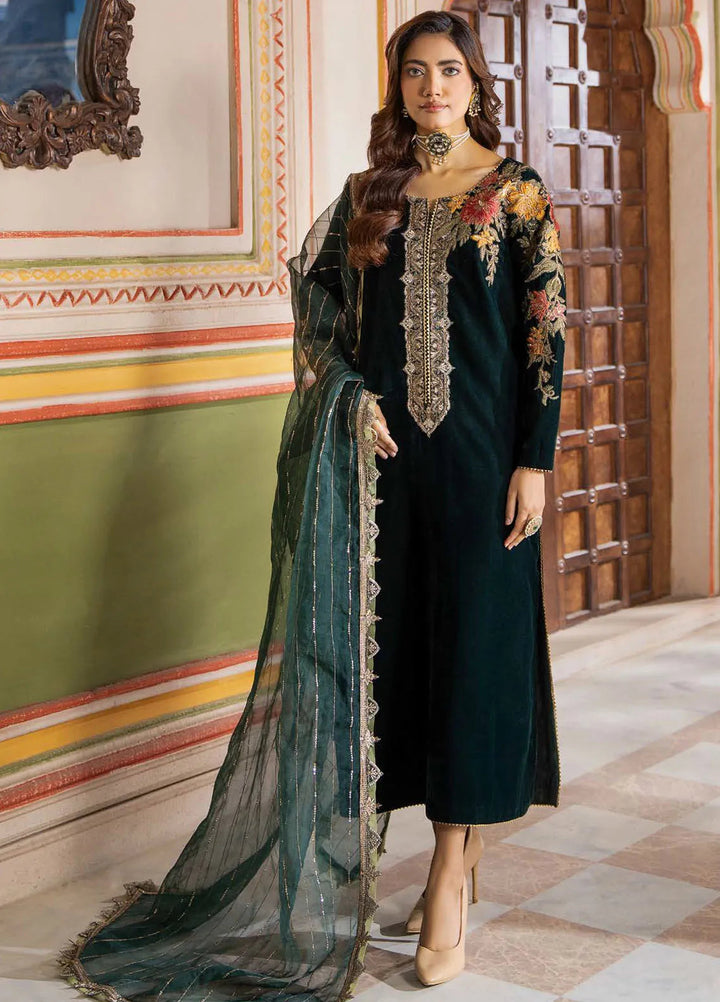 Charizma Embroidered Velvet Suits Unstitched 3 Piece CRZ24SV3 CVT4-20 - Winter Collection