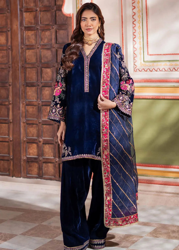 Charizma Embroidered Velvet Suits Unstitched 3 Piece CRZ24SV3 CVT4-21 - Winter Collection