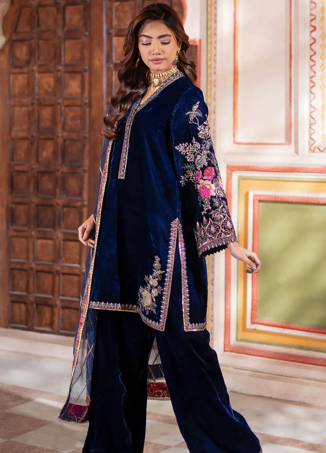 Charizma Embroidered Velvet Suits Unstitched 3 Piece CRZ24SV3 CVT4-21 - Winter Collection