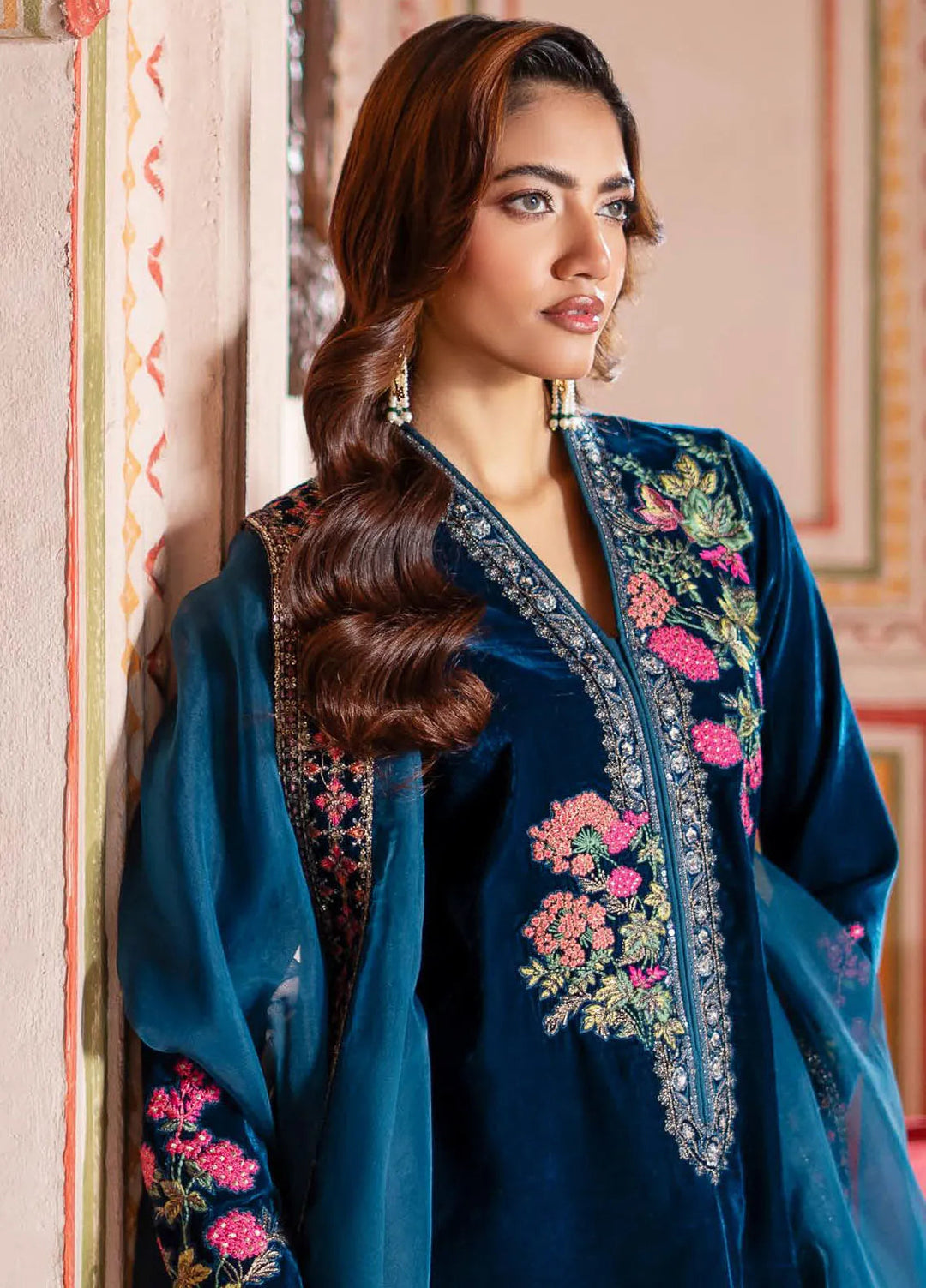 Charizma Embroidered Velvet Suits Unstitched 3 Piece CRZ24SV3 CVT4-22 - Winter Collection