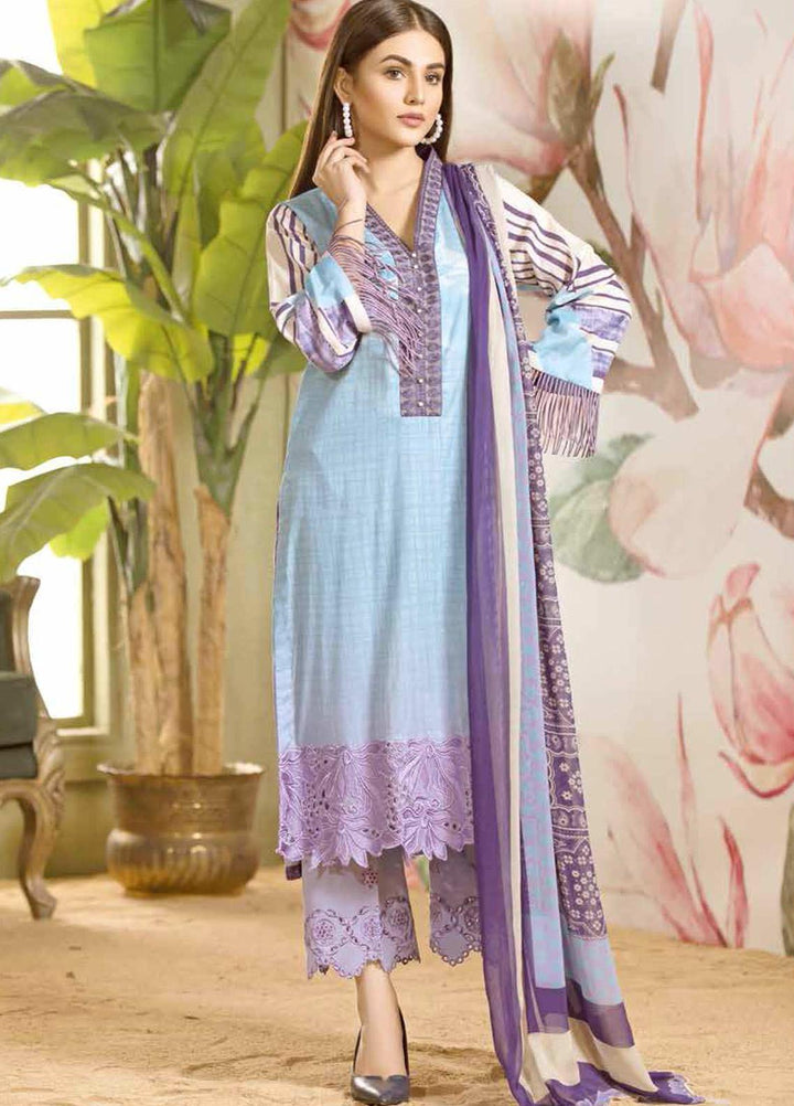 Charizma Embroidered Lawn Suits Unstitched 3 Piece CRZ21LE CIN-01-A - Summer Collection