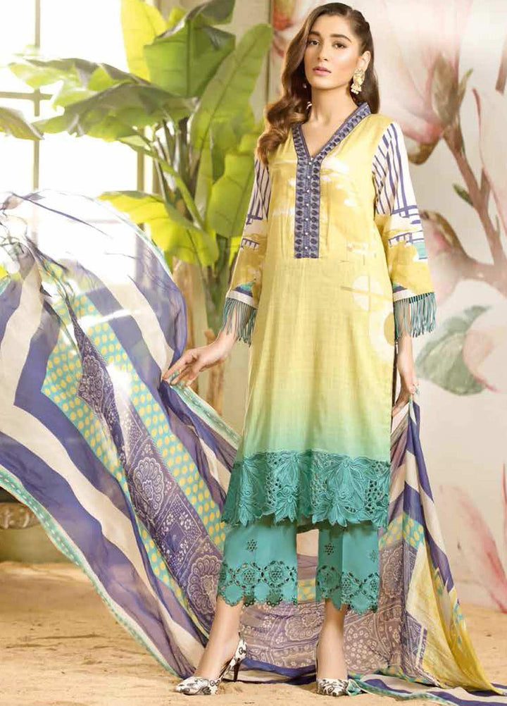 Charizma Embroidered Lawn Suits Unstitched 3 Piece CRZ21LE CIN-01-B - Summer Collection
