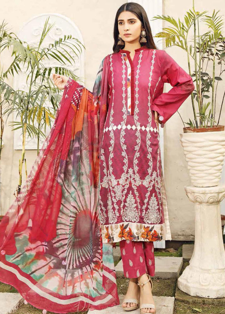 Charizma Embroidered Lawn Suits Unstitched 3 Piece CRZ21LE CIN-02-B - Summer Collection